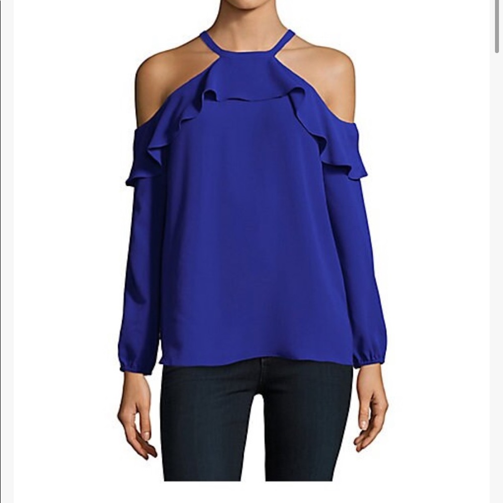 Michael Kors Flounce cold shoulder top